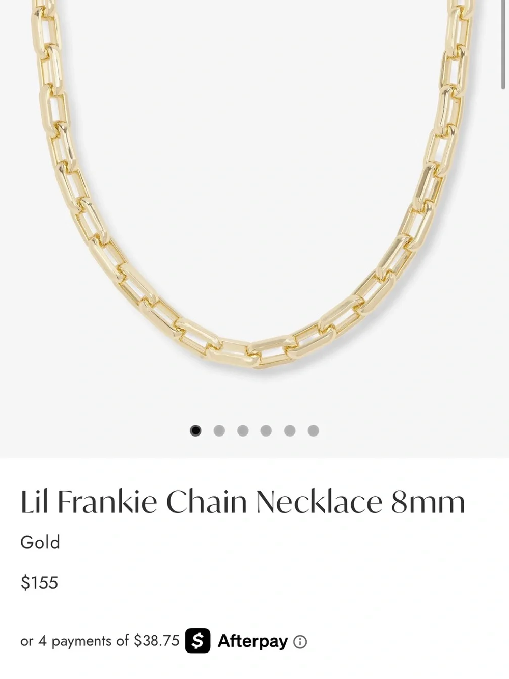 Melinda Maria Lil Frankie 8mm Gold Chain Necklace 18” NEW